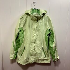 Zeroxposur Women’s Raincoat Medium Waterproof Jacket Green with hood fall